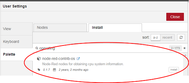 рис. Вигляд редактору Node-RED